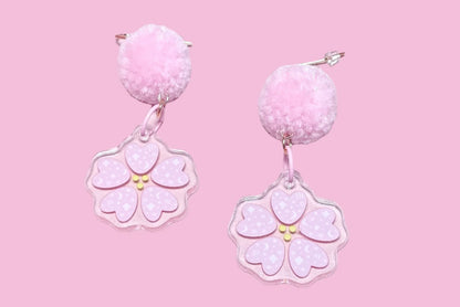 Pink Sakura Doodle - Earrings