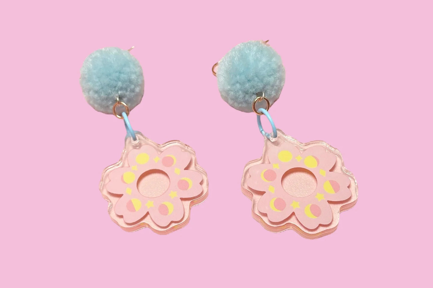 Blue Sakura Moon - Earrings