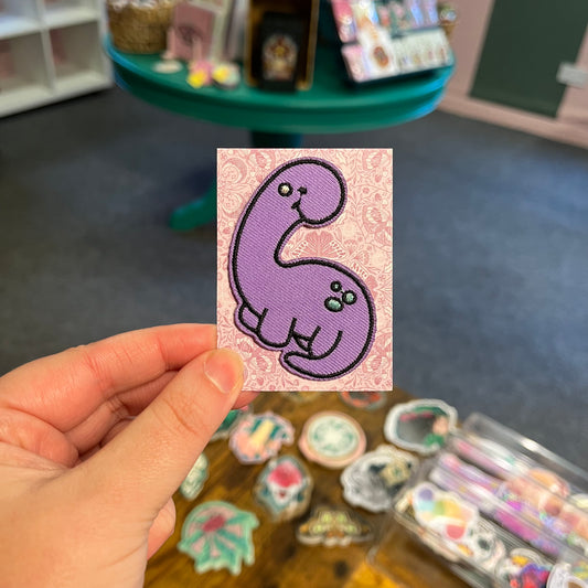 Purple Diplodocus - Iron On Patch