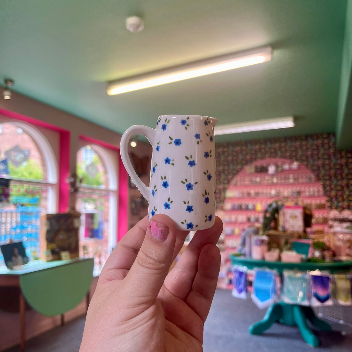 Blue Ditsy Floral - Ceramic Mini Jug