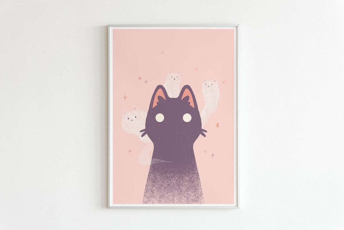 Ghostie Cat - A5 Print