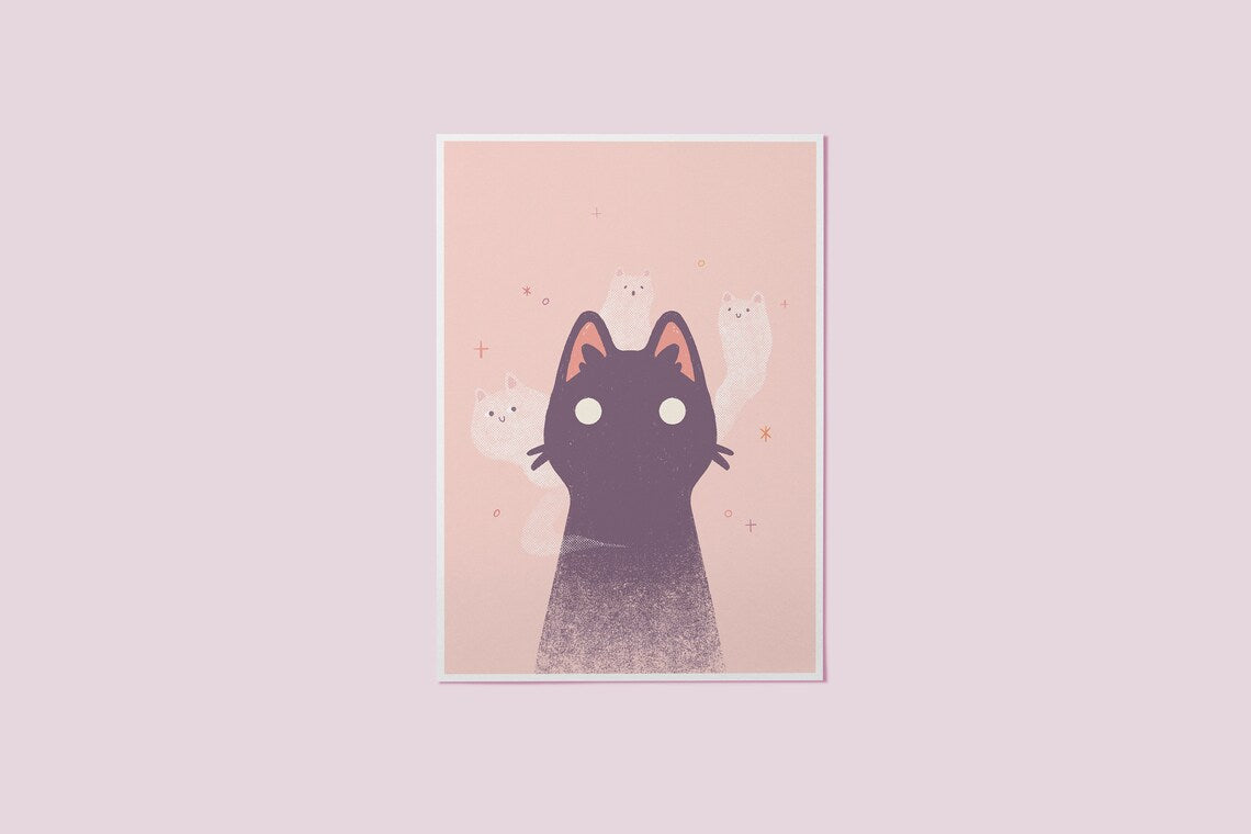 Ghostie Cat - A5 Print