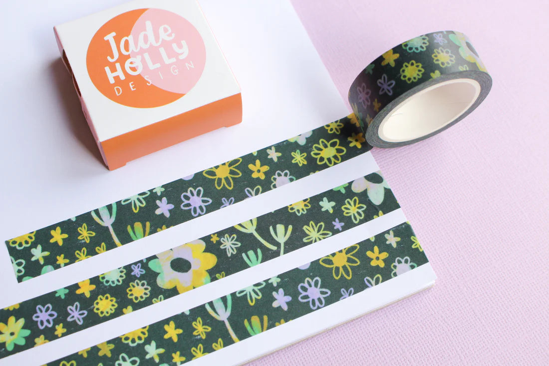 Green Floral - Washi Tape