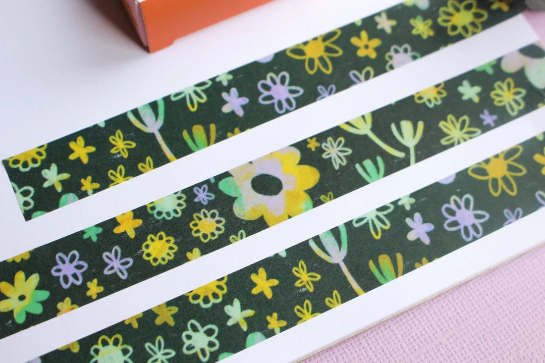 Green Floral - Washi Tape