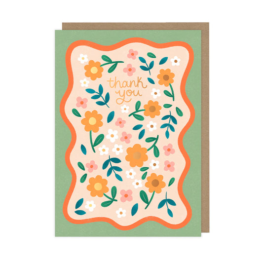 Floral Thank You - Foiled - A6 Card