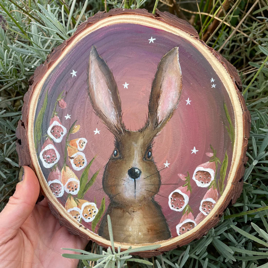 Hare - Original Woodslice Art