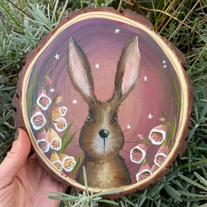 Hare - Original Woodslice Art