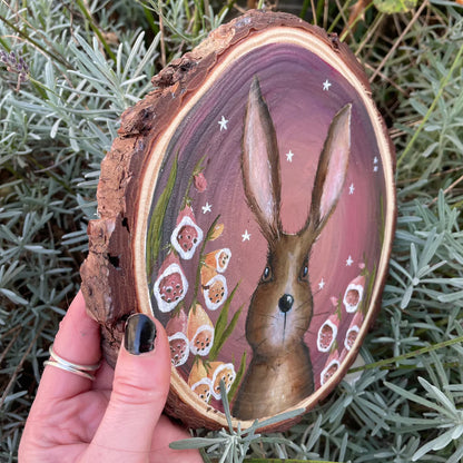 Hare - Original Woodslice Art