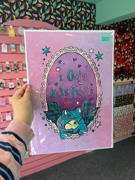 I Kiss Frogs - A3 Art Print
