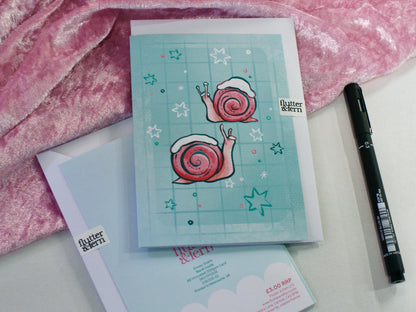 Snowy Snails - A6 Christmas Card