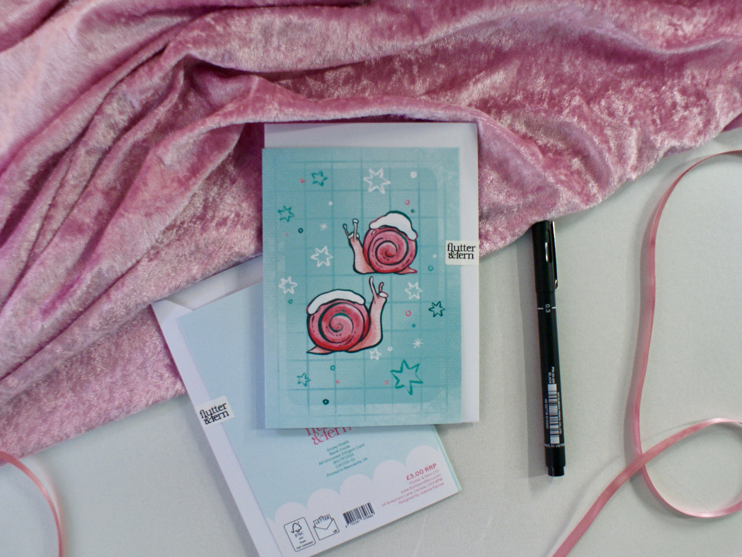 Snowy Snails - A6 Christmas Card