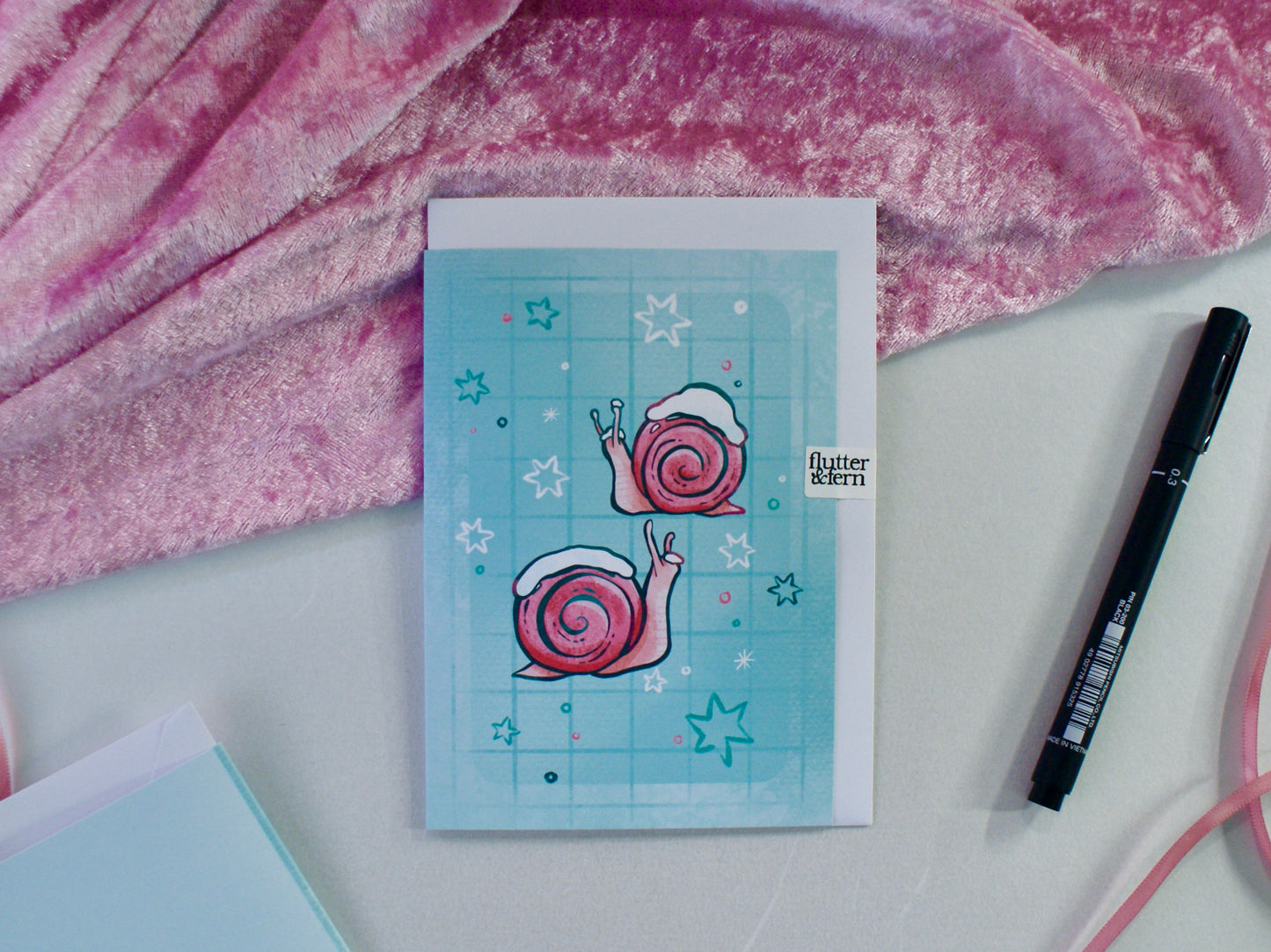 Snowy Snails - A6 Christmas Card