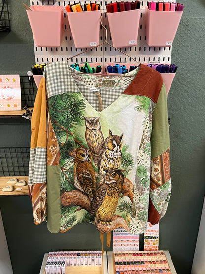 Owl Shirt - Handmade - XXL