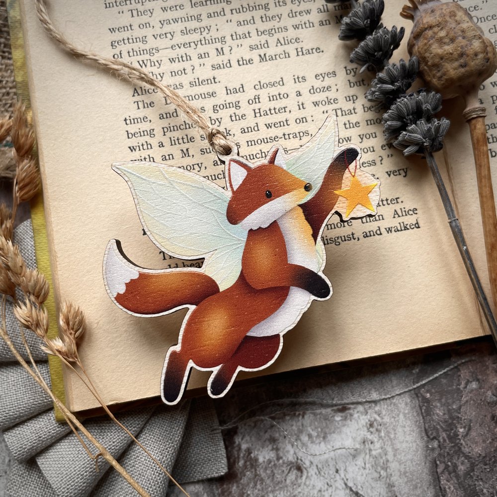 Fairy Fox - Wooden Ornament