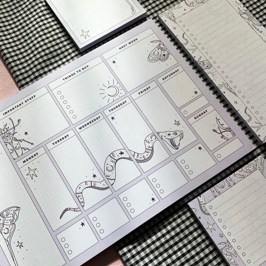 Celestial Desk Pad - A4 Notepad - Flutter & Fern