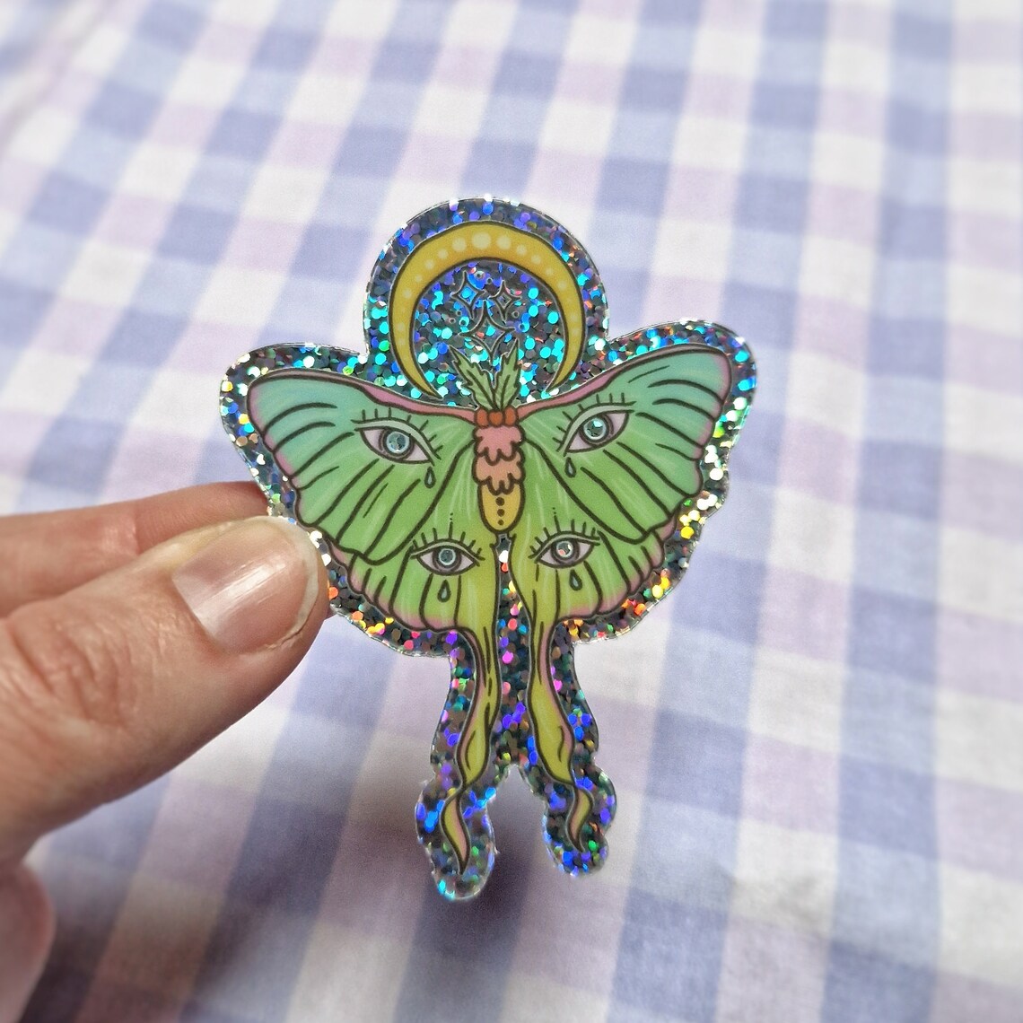 Glitter Moth - Sticker - Flutter & Fern