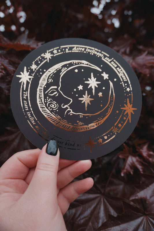 Medieval Moon - Circular Foiled Postcard