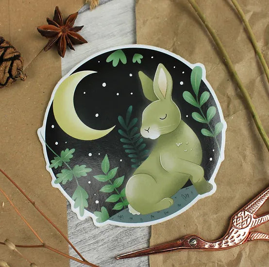 Moon Gazing Hare - Sticker