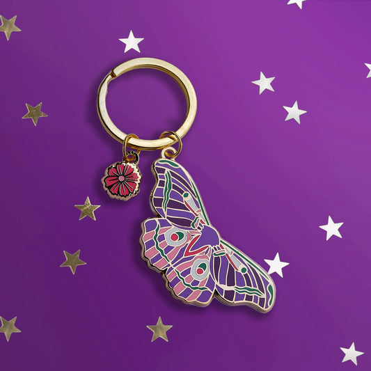 Moth To The Moon - Keyring