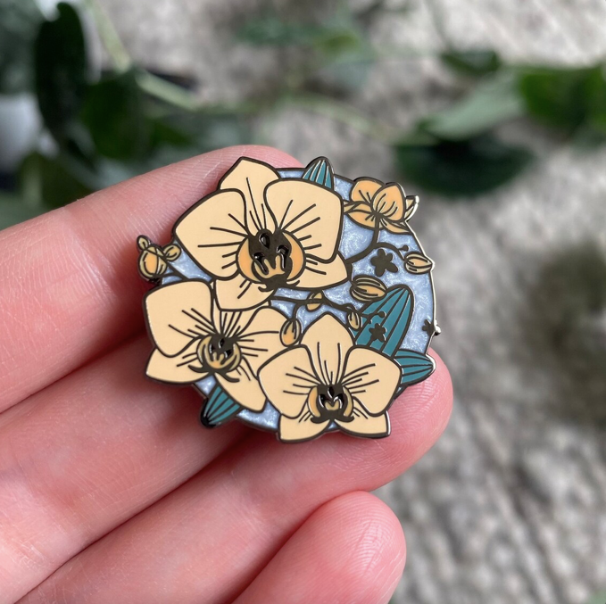 Pin Inflorit Orchid - Enamel Pin – Flutter & Fern