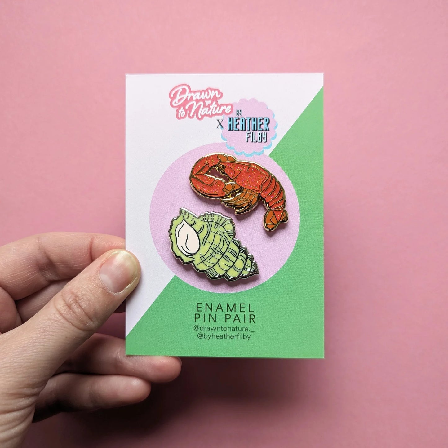 Lobster & Shell - Enamel Pin Set