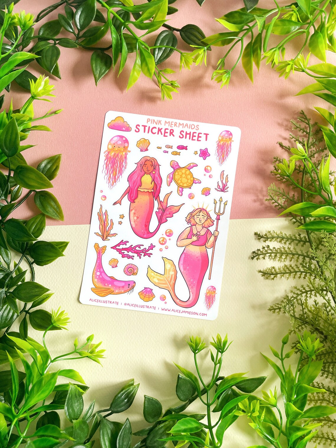 Pink Mermaids - Sticker Sheet