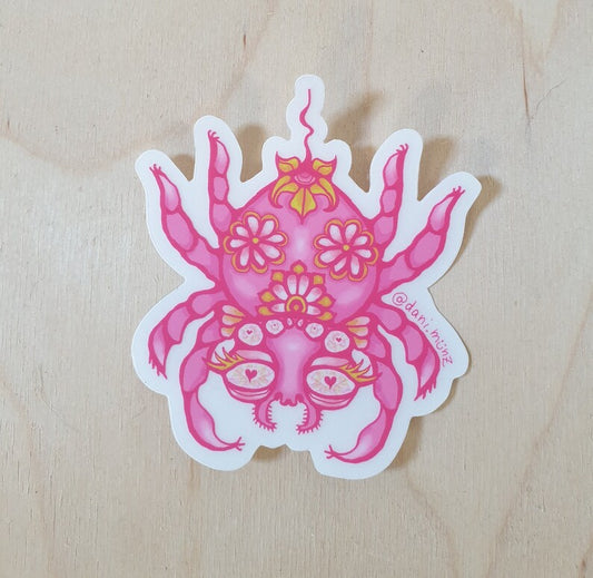 Pink Spider - Sticker - Flutter & Fern