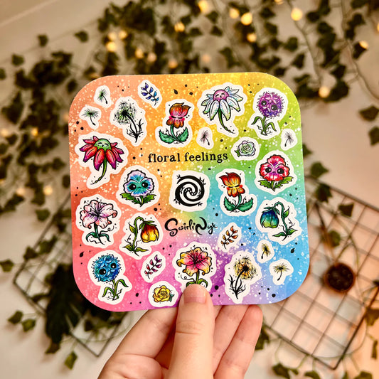 Floral Feelings - Rainbow - Sticker Sheet - Flutter & Fern