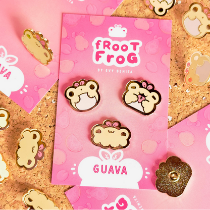 Guava Froot Frog - Enamel Pin Set