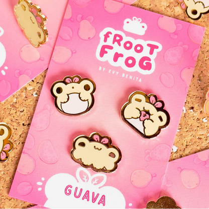 Guava Froot Frog - Enamel Pin Set