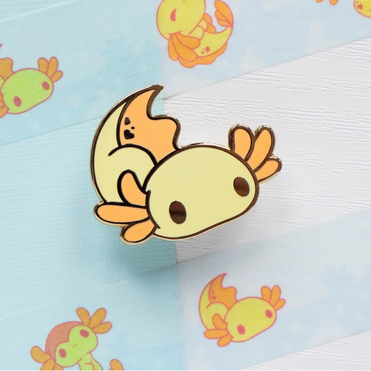 Exploring Golden Axolotl - Enamel Pin