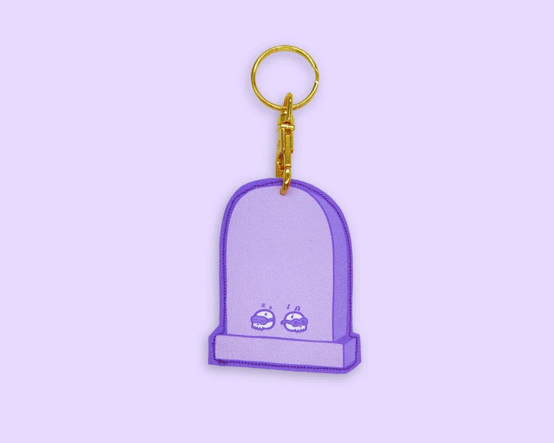 Here Lies My Social Life (Lilac) - Keyring