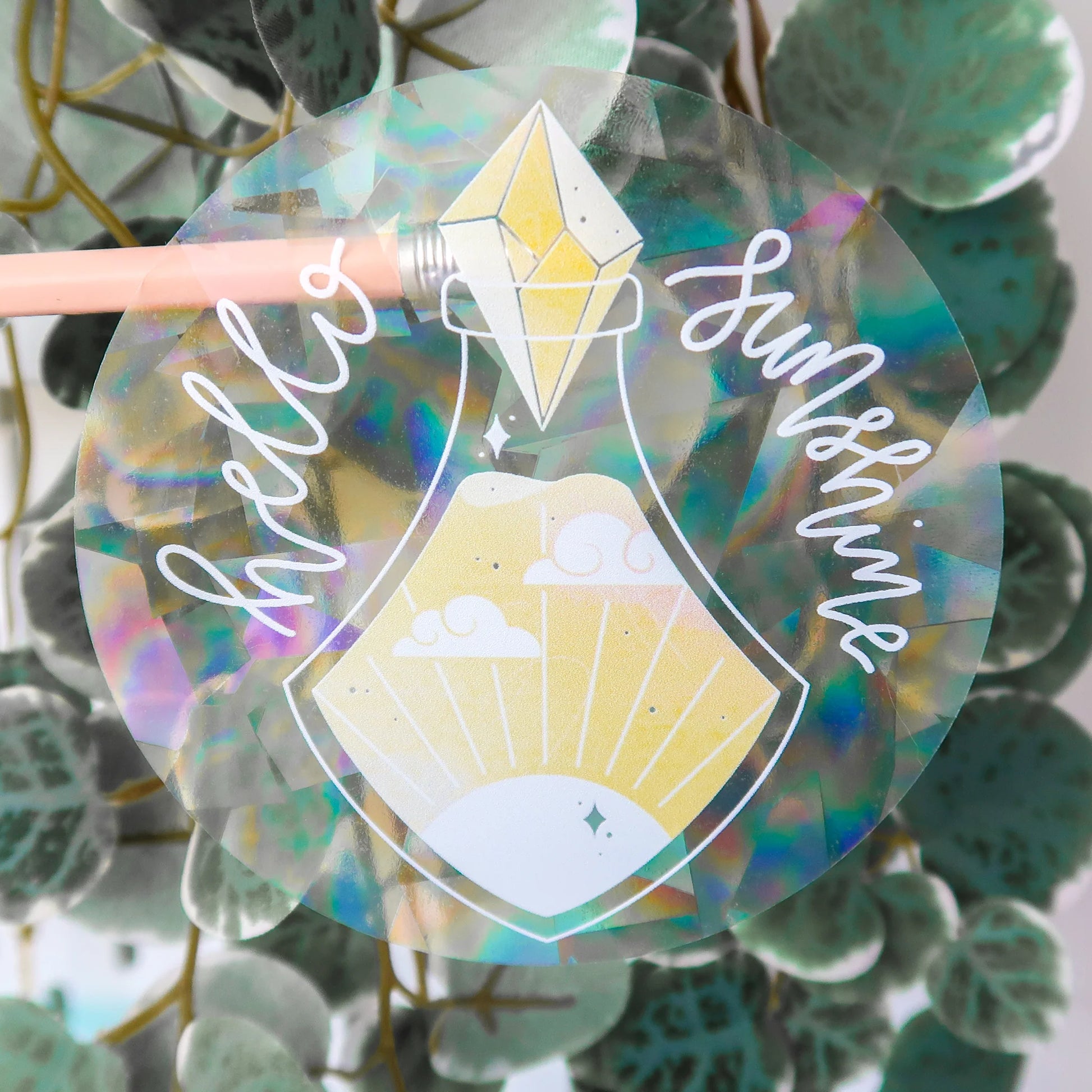 Hello Sunshine - Sun Catcher Sticker - Flutter & Fern