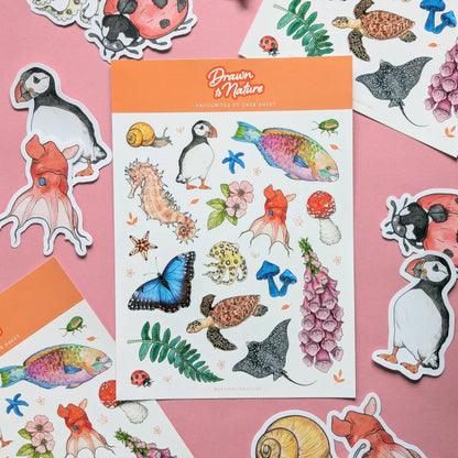 Drawn To Natures Favourites - Sticker Sheet