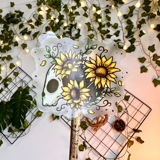 Sunflower Skull - Sticker - Flutter & Fern