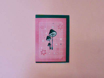 Teal Mushrooms - A6 Card