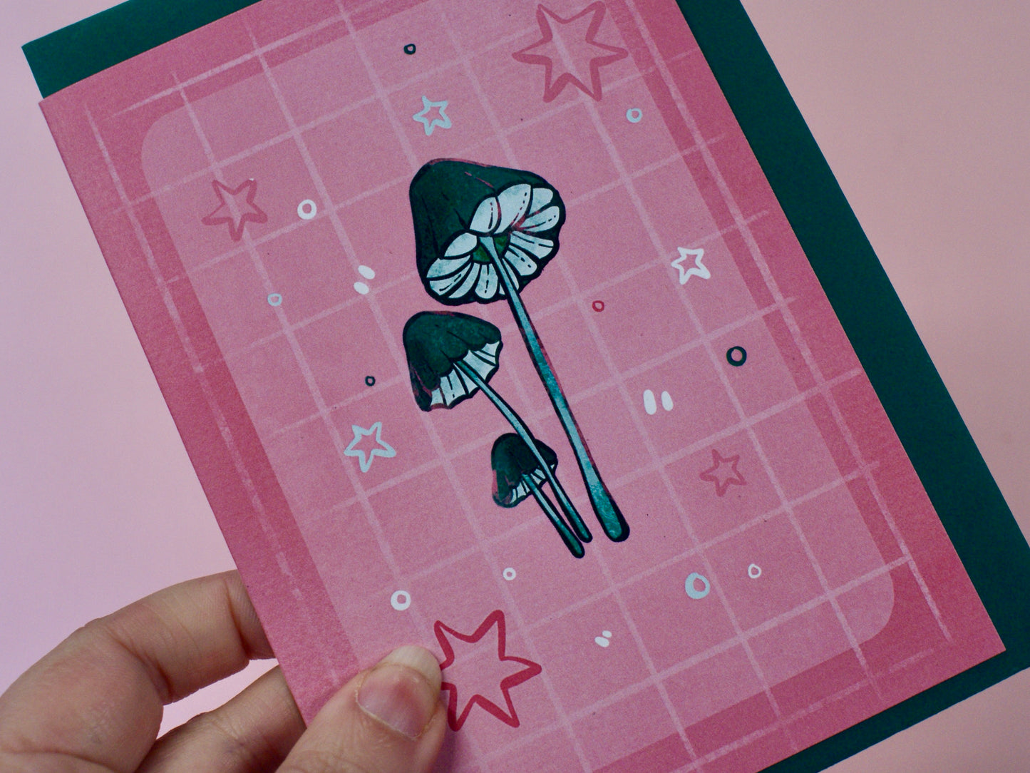 Teal Mushrooms - A6 Card