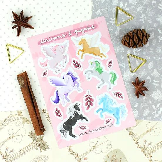 Unicorns & Pegasus - Sticker Sheet