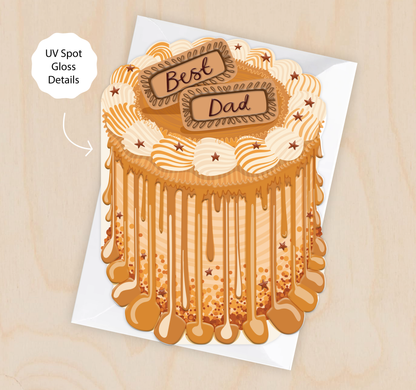 Best Dad - Cake Shaped Greeting Card
