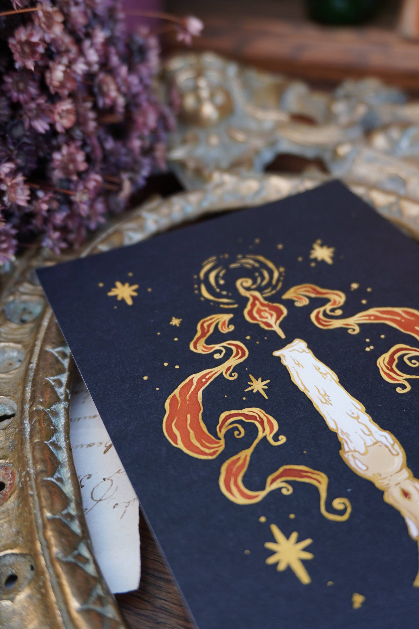 Candle Burning - Postcard