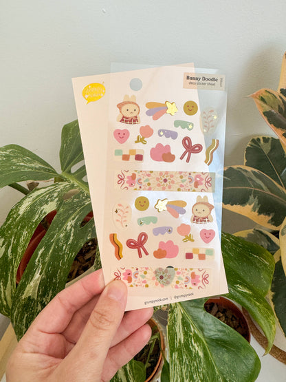 Bunny Doodle Deco - Sticker Sheet