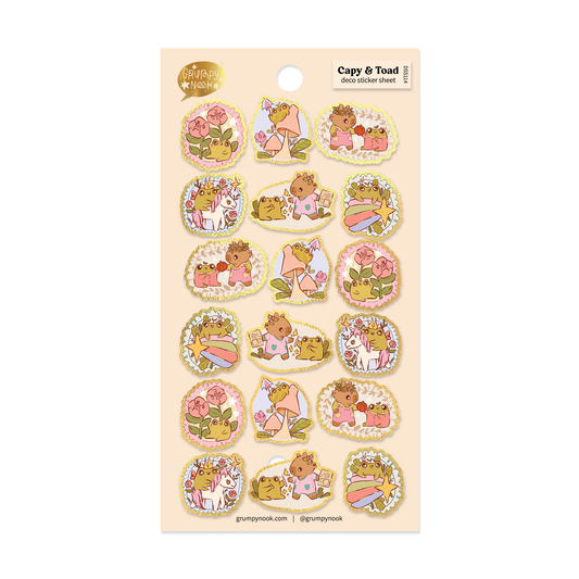 Capy and Toad Deco - Sticker Sheet