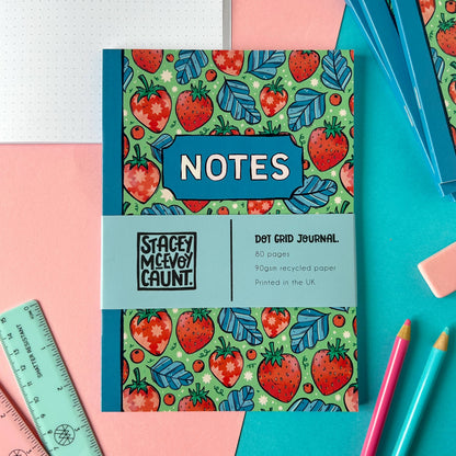 Strawberries - A5 Dotted Notebook