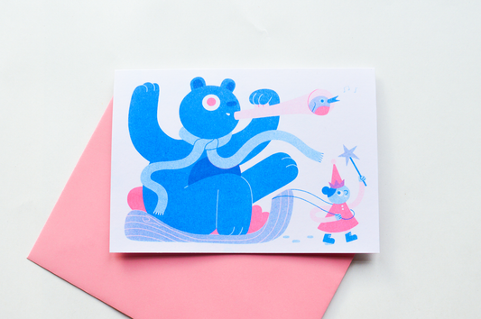Sleigh Ride - Seasonal A6 Risograph Card