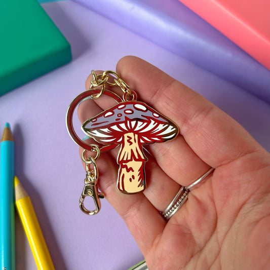 Lilac Mushroom - Keyring