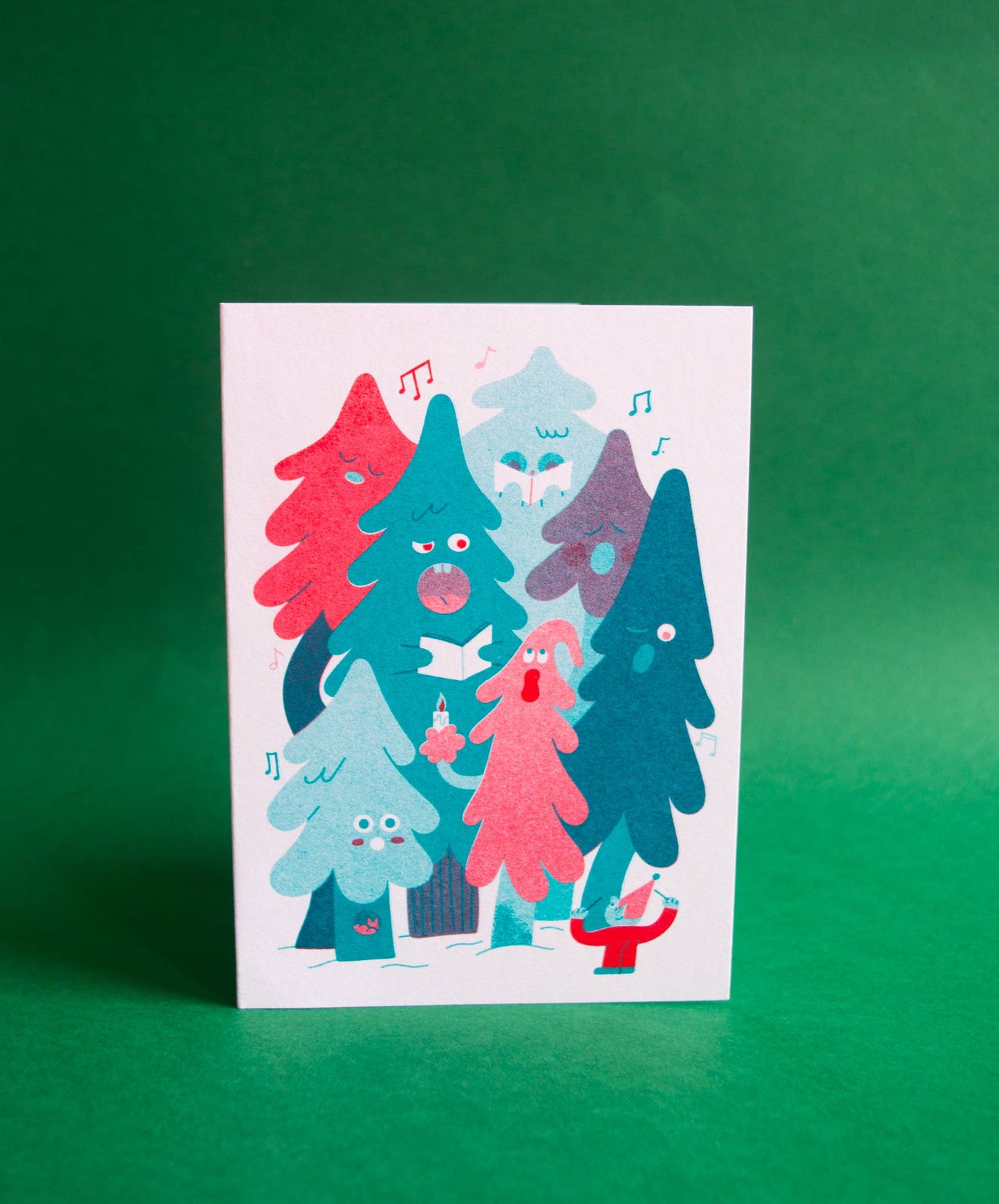 Tree Carols - Seasonal Risograph Card