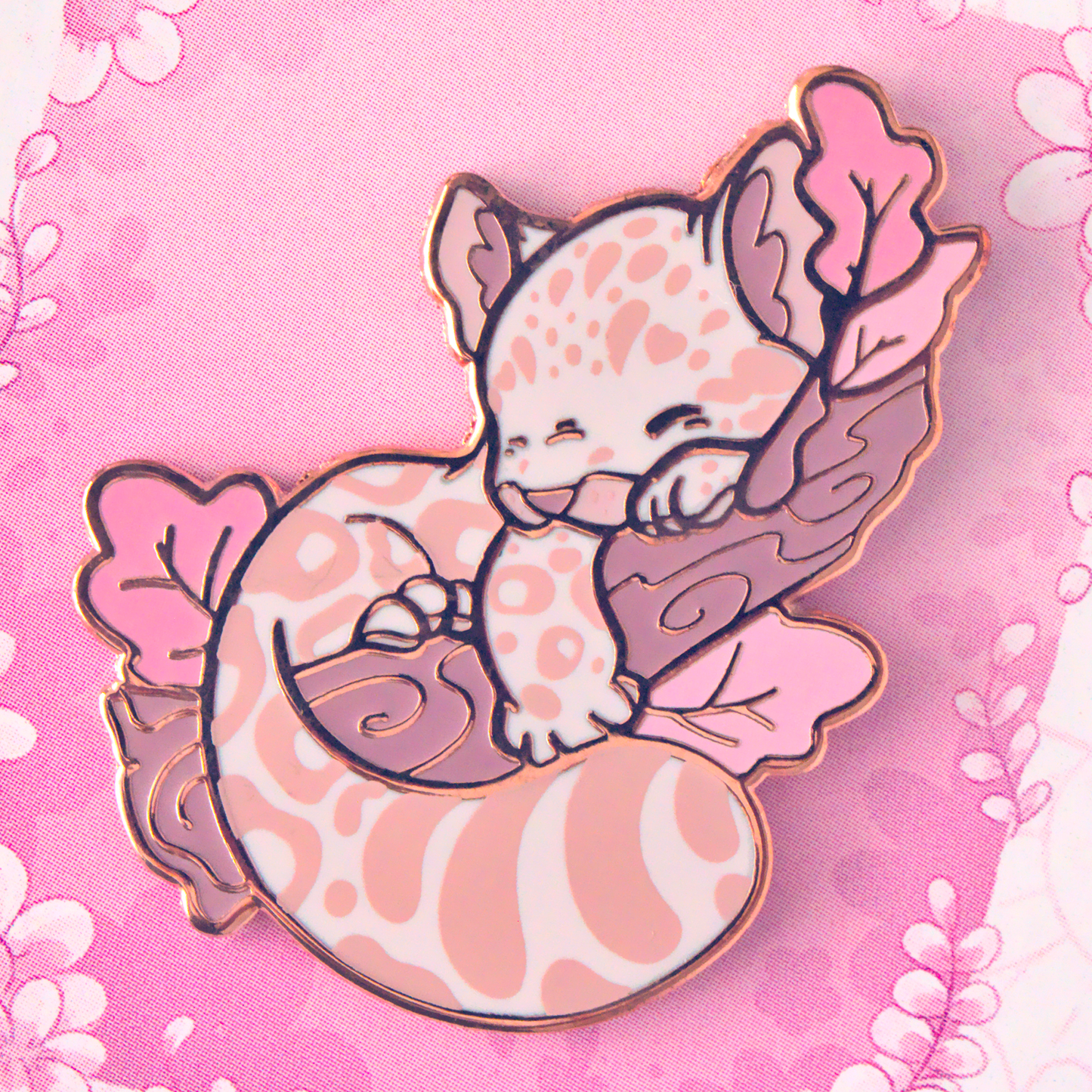 Cute Sleepy Snow Leopard Enamel Pin