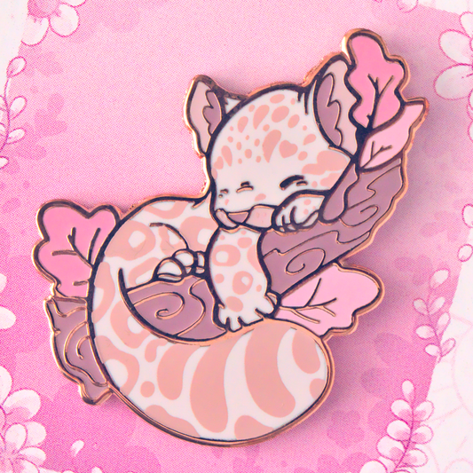 Cute Sleepy Snow Leopard Enamel Pin