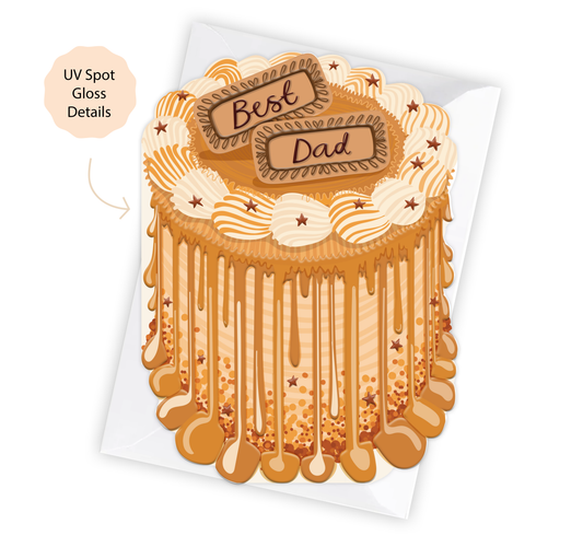 Best Dad - Cake Shaped Greeting Card