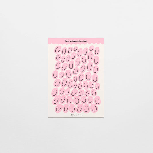Pink Groovy Smiles - Sticker Sheet